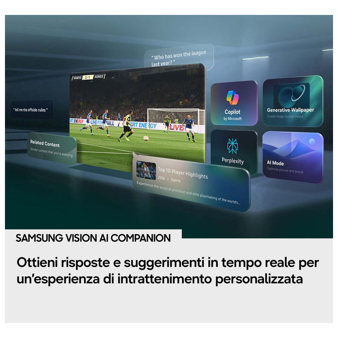 Samsung MRE65R85HAUXZT TV 65'' Micro RGB 4K Vision AI Smart TV colore Nero