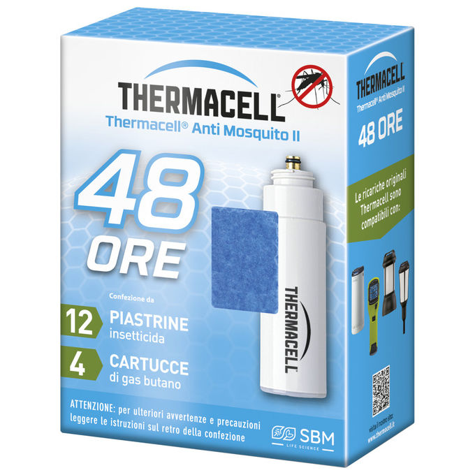 ThermaCELL 86601651 Ricarica antizanzare 48 ore 12 piastrine 4 cartucce colore Nero