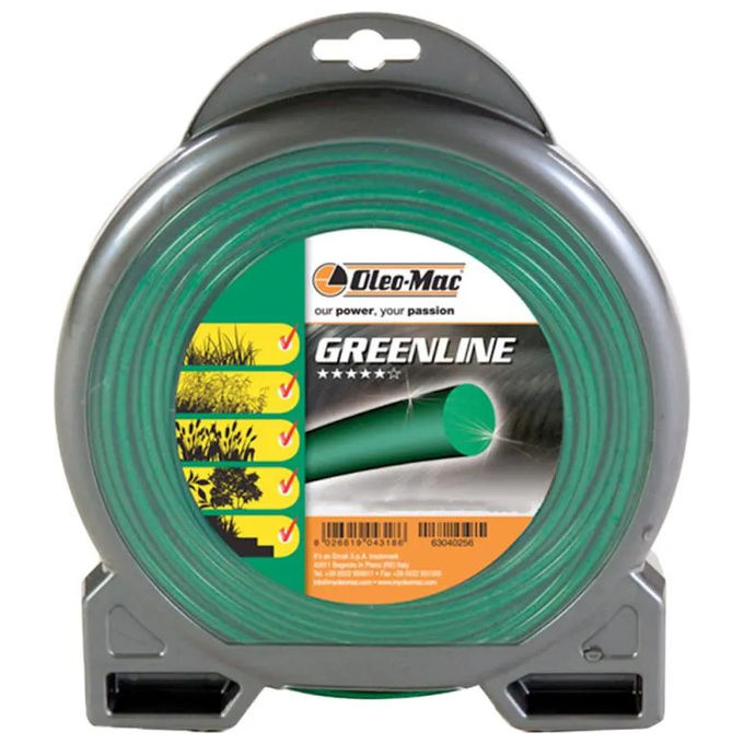 Oleo-Mac 63040181A Filamento di taglio Profilo tondo 2,7 mm 72 m colore verde intenso