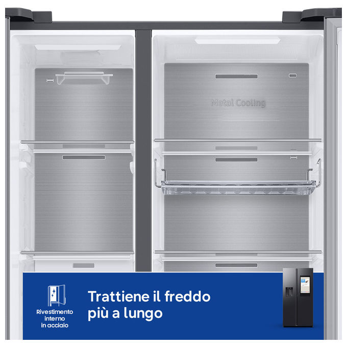 Samsung RS90F66BEFEF Series 9 Frigorifero Side by Side Family Hub 614 L 178 cm Classe E 34 dB Twin Cooling Wi-Fi colore Nero