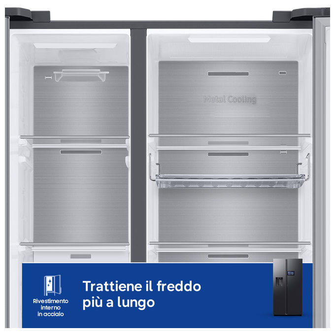 Samsung RS90F64EDFEF Serie 9 Frigorifero Side by Side 621 L 178 cm Classe E 36 dB No Frost Wi-Fi colore Nero