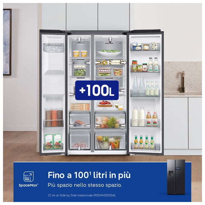 Samsung RS90F64EDFEF Serie 9 Frigorifero Side by Side 621 L 178 cm Classe E 36 dB No Frost Wi-Fi colore Nero