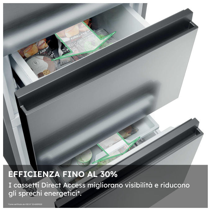Haier HTR3518ENMX Frigorifero Combinato 303 L 185 cm Classe E 35 dB No Frost 3 Porte colore Acciaio Inox