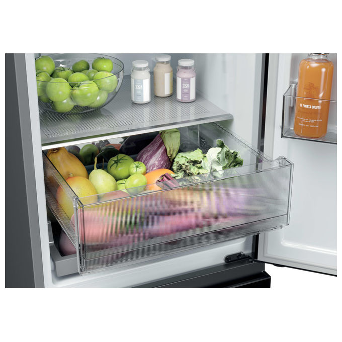 Haier HTR3518ENMX Frigorifero Combinato 303 L 185 cm Classe E 35 dB No Frost 3 Porte colore Acciaio Inox