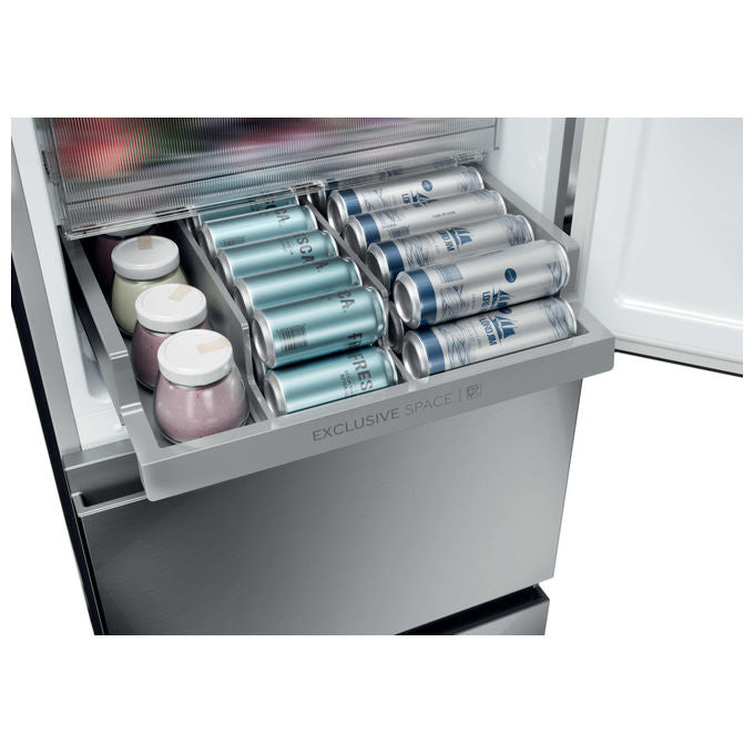Haier HTR3518ENMX Frigorifero Combinato 303 L 185 cm Classe E 35 dB No Frost 3 Porte colore Acciaio Inox