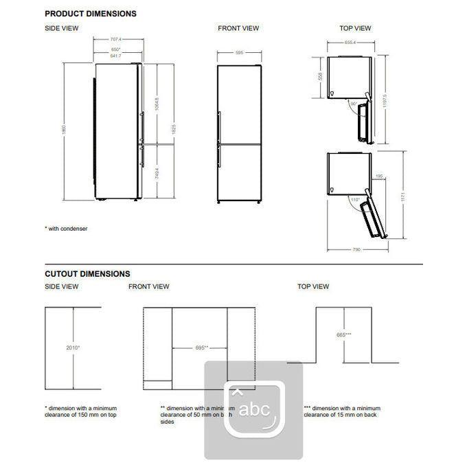 Bertazzoni RBM60F4FXNC frigorifero libero installazione Acciaio Inox 331 L
