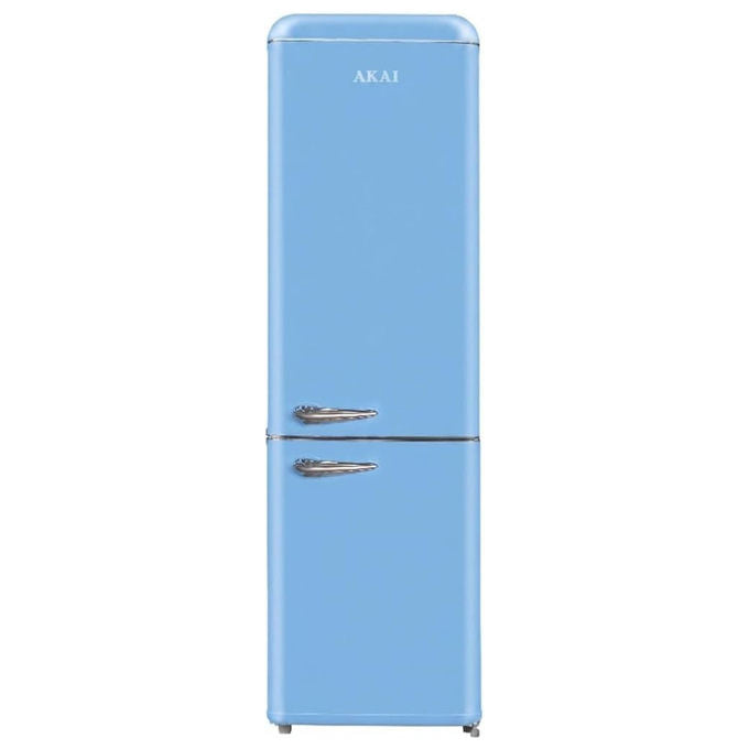 Akai CLASS301KBL Vintage Frigorifero Combinato 265 L 184 cm Classe E 41 dB Statico colore Azzurro
