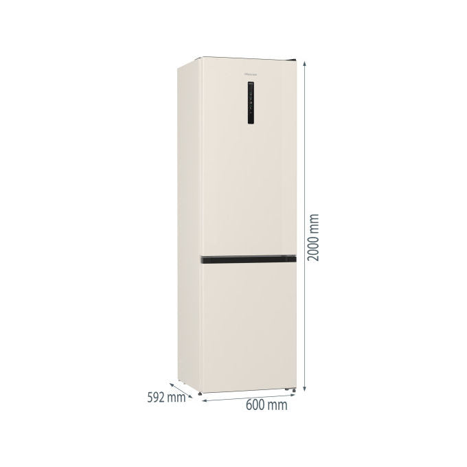 Hisense RB434N4CRE Frigorifero Combinato 331 L 200 cm Classe E 38 dB Total No Frost Multi Air Flow colore Crema