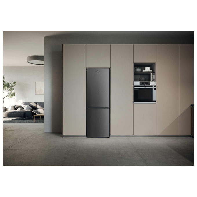 Haier HDPR1618ANPD Frigorifero Combinato 355 L 185 cm Classe A No Frost Multi-Airflow 35 dB colore Acciaio Inox