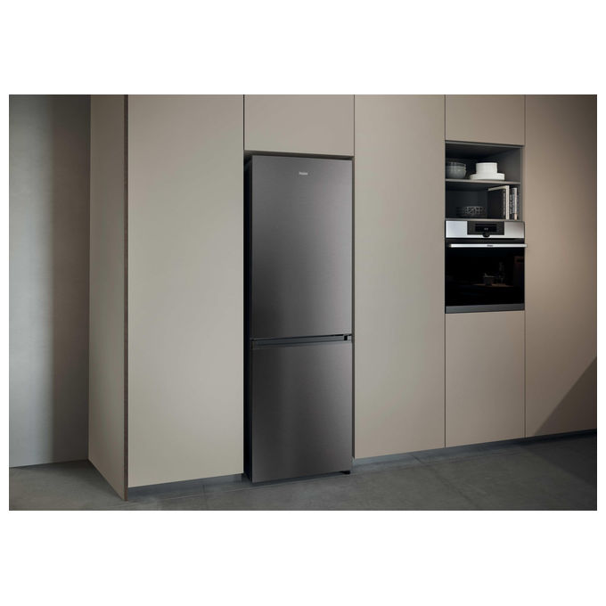 Haier HDPR1618ANPD Frigorifero Combinato 355 L 185 cm Classe A No Frost Multi-Airflow 35 dB colore Acciaio Inox