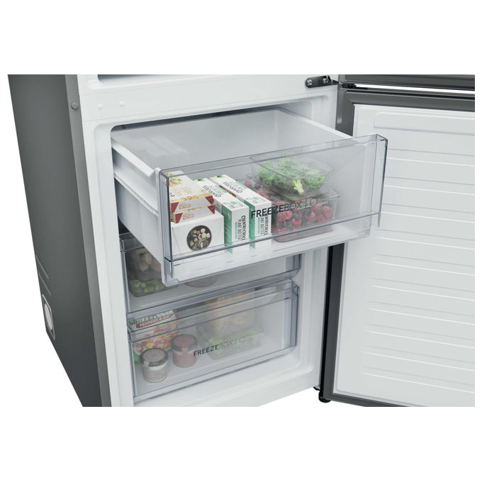 Haier HDPR1618ANPD Frigorifero Combinato 355 L 185 cm Classe A No Frost Multi-Airflow 35 dB colore Acciaio Inox