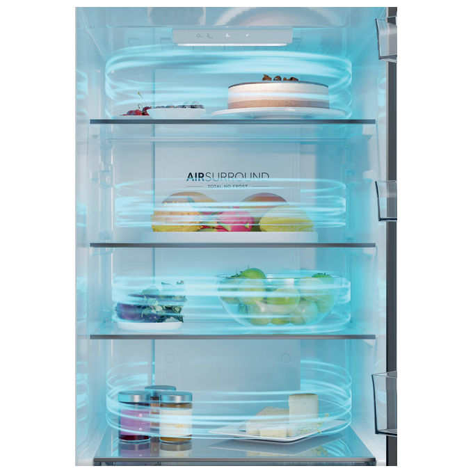 Haier HDPR1618ANPD Frigorifero Combinato 355 L 185 cm Classe A No Frost Multi-Airflow 35 dB colore Acciaio Inox