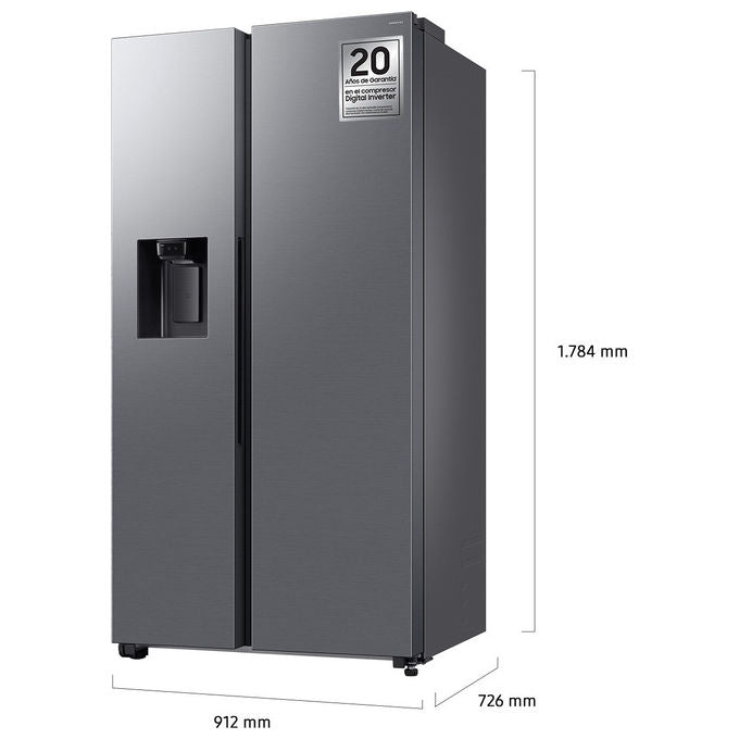 Samsung RS70F64KDT Frigorifero Side by Side 640 L 178 cm Classe D 36 dB Total No Frost Wi-Fi Dispenser Acqua e Ghiaccio (178x91.2x72.6 cm) colore Acciaio Inox