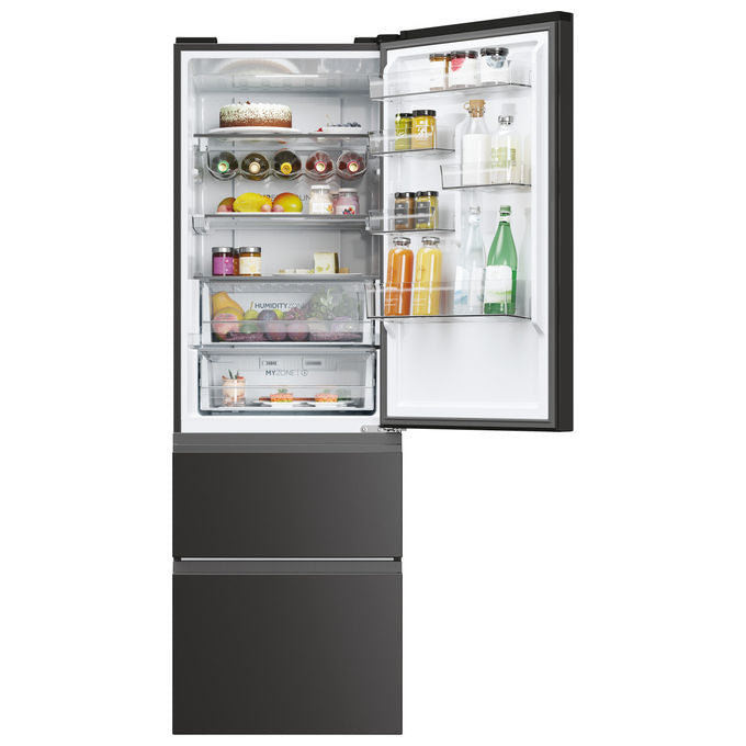 Haier HTW5618DNPT Serie 5 Frigorifero Combinato 360 L 185 cm Classe D 35 dB Total No Frost Wi-Fi colore Nero
