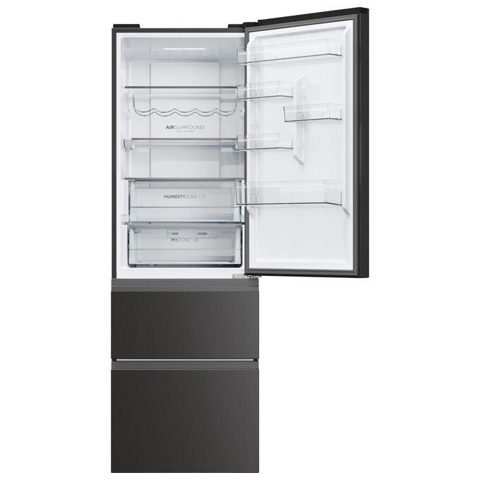 Haier HTW5618DNPT Serie 5 Frigorifero Combinato 360 L 185 cm Classe D 35 dB Total No Frost Wi-Fi colore Nero