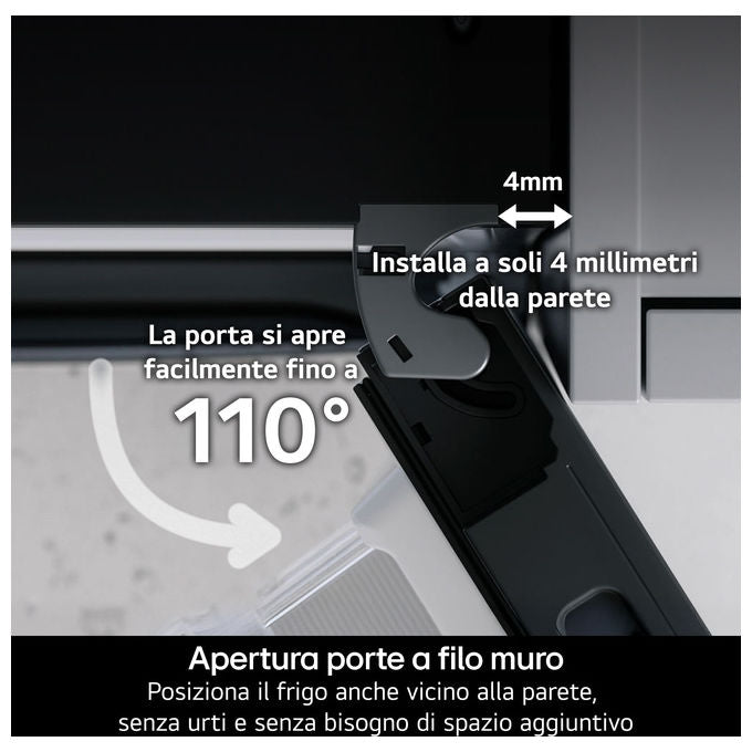 LG GBBS726CEV Frigorifero Combinato 375 L Classe C Total No Frost Essence Black Steel (203x60x67 cm)
