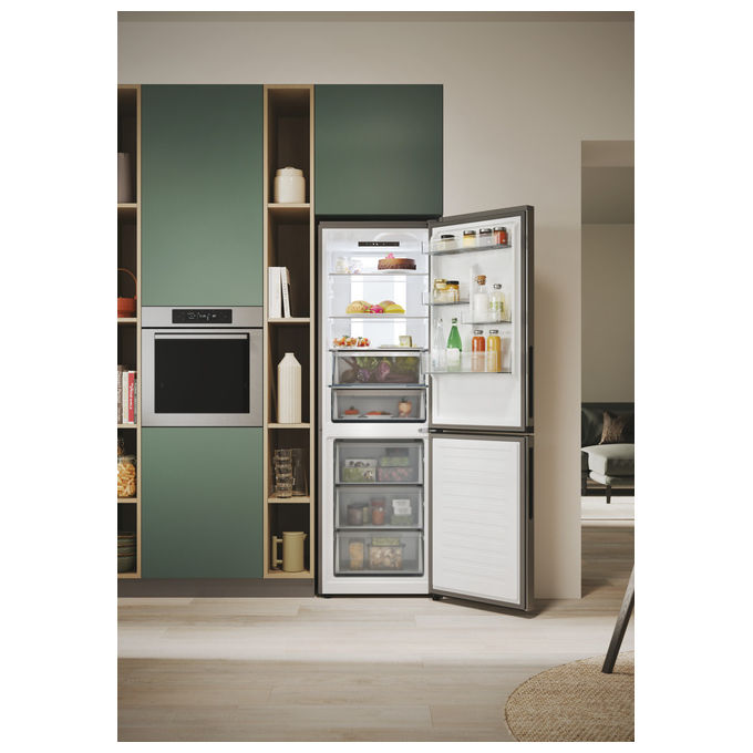 Candy CNCQ4T618EX Frigorifero Combinato 355 L Classe E 185 cm Acciaio inox colore Acciaio inox