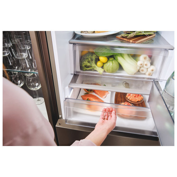 Candy CNCQ4T618EX Frigorifero Combinato 355 L Classe E 185 cm Acciaio inox colore Acciaio inox