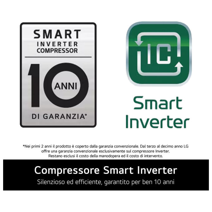 LG GBBS322CPY Fit and Max Frigorifero Combinato 375 L 203 cm Classe C 34 dB Total No Frost AI Inverter Wi-Fi colore Prime Silver