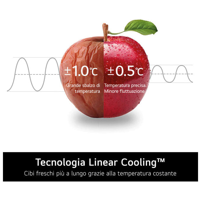 LG GSLC40PYPE Frigorifero Side-by-Side 638L Classe E Dispenser Linear Cooling Prime Silver (179x91x73 cm)