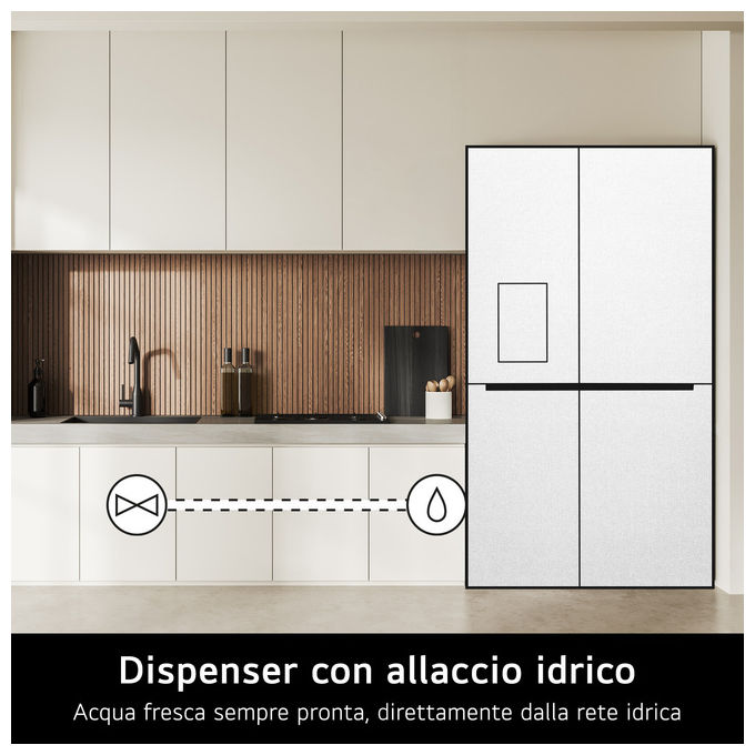 LG GSLC40PYPE Frigorifero Side-by-Side 638L Classe E Dispenser Linear Cooling Prime Silver (179x91x73 cm)
