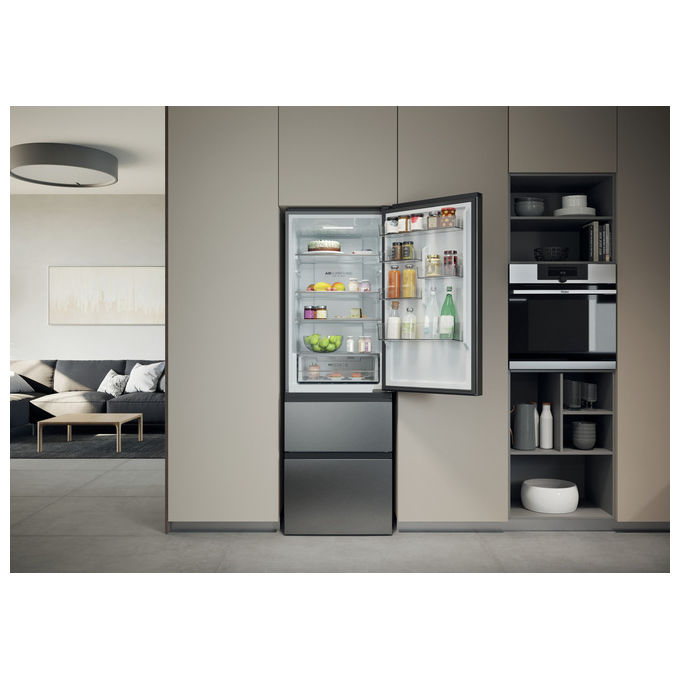 Haier HTW 3618DNMG Frigorifero Combinato 360 L Classe D Acciaio Inox (185x59.5x67) colore Acciaio Inox