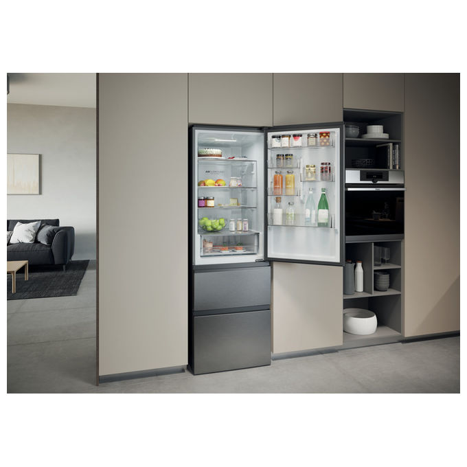 Haier HTW 3618DNMG Frigorifero Combinato 360 L Classe D Acciaio Inox (185x59.5x67) colore Acciaio Inox