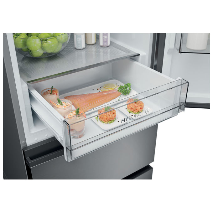 Haier HTW 3618DNMG Frigorifero Combinato 360 L Classe D Acciaio Inox (185x59.5x67) colore Acciaio Inox