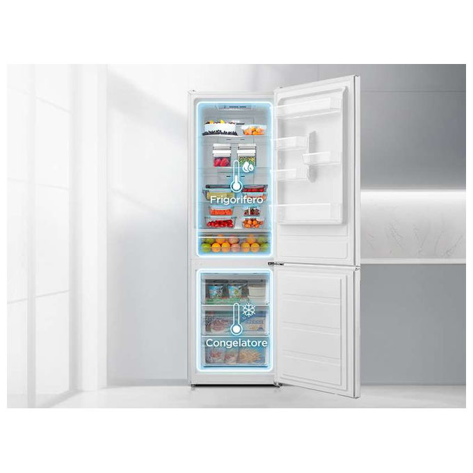 Midea MDRB424FGE01OE Frigorifero Combinato 310 L 188 cm Classe E 42 dB No Frost Multi Airflow (188x59.5x63.5 cm) colore Bianco