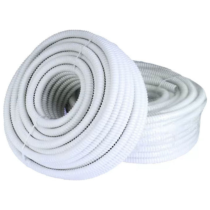 Ferrari IB107098-25 Tubo Corrugato Spiralato PVC Scarico Condensa 20 mm 25 m auto-estinguente colore Bianco