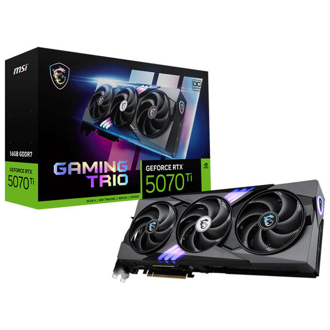 MSI GEFORCE RTX 5070 TI 16G GAMING TRIO OC Scheda Grafica NVIDIA 16 GB GDDR7 256 bit PCI Express 5.0 DLSS4 Ray Tracing colore Nero