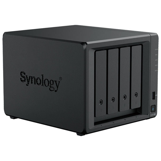 Synology DS925+ NAS 4 Bay AMD Ryzen V1500B 4 GB DDR4 ECC 2x2.5GbE 2xUSB 2xM.2 NVMe espandibile a 9 Bay colore Nero
