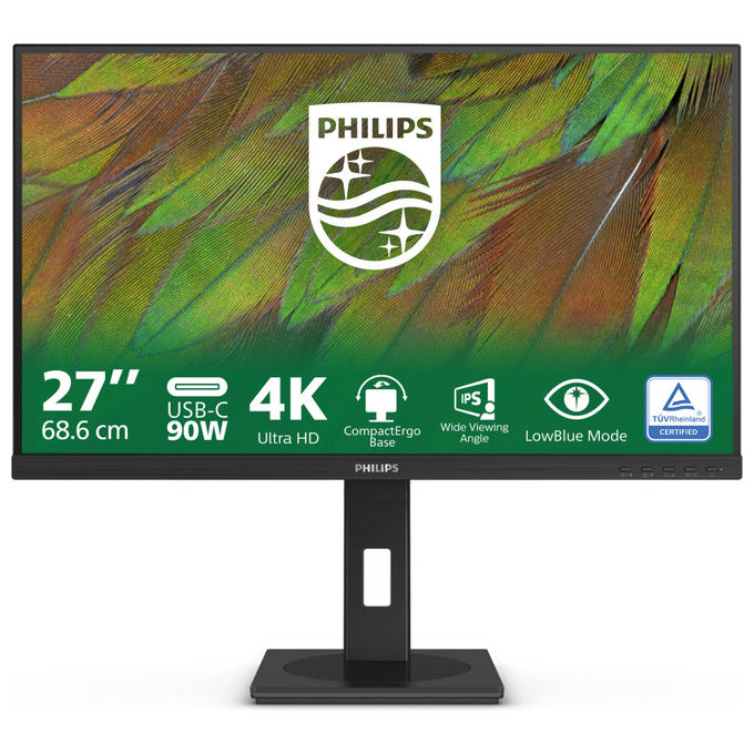 Philips 27B1U3900-00 Serie 3000 Monitor PC 27'' 4K Ultra HD IPS USB-C Docking 90W Hub USB 3.2 Altoparlanti colore Nero