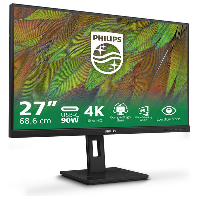 Philips 27B1U3900-00 Serie 3000 Monitor PC 27'' 4K Ultra HD IPS USB-C Docking 90W Hub USB 3.2 Altoparlanti colore Nero