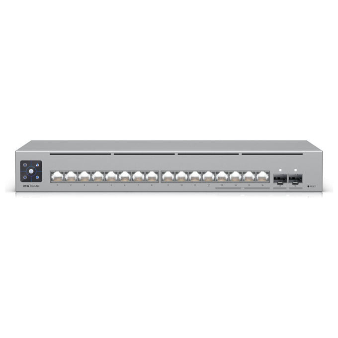 Ubiquiti USW-PRO-MAX-16 Pro Max Switch di Rete L3 16 Porte 2.5G Ethernet 84 Gbit-s 2 SFP+ Rack 1U colore Grigio