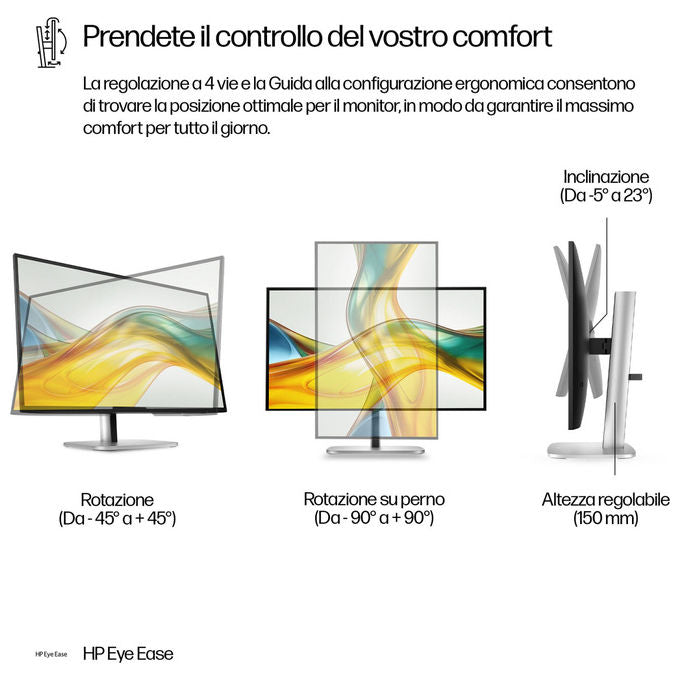 HP 9D9S0UT#ABB Serie 5 Pro Monitor 27'' QHD IPS 100Hz 350 cd-m² Hub USB 3.2 HDMI DisplayPort colore Nero