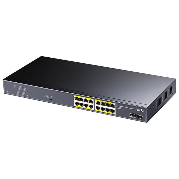 Cudy GS1020PS2 Switch di Rete 16 Porte Gigabit PoE+ 2 SFP 200W Rack 19'' VLAN CCTV colore Nero