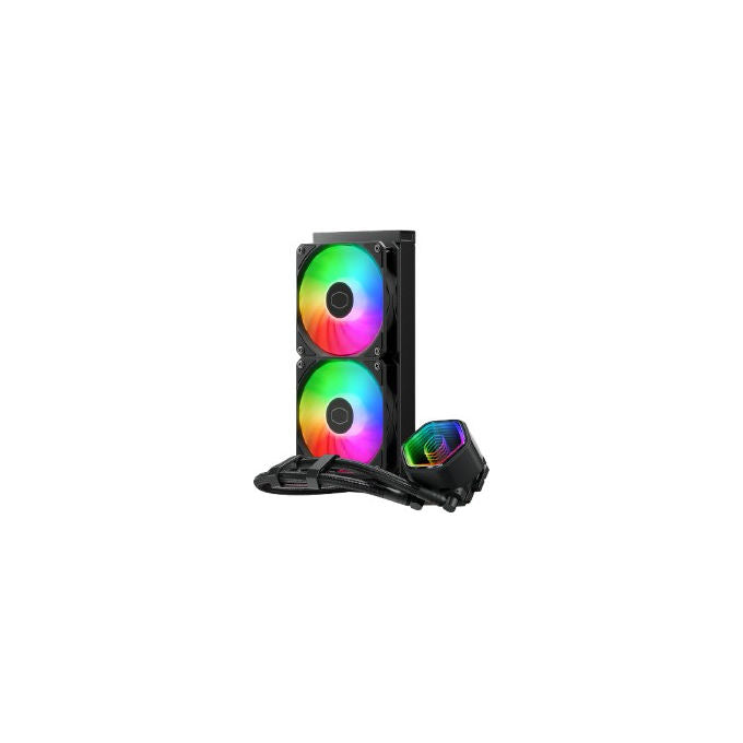 Cooler Master MLW-D24M-A18PA-R1 MasterLiquid 240 Core II Dissipatore a Liquido CPU ARGB 240mm 2x120mm PWM 1750 rpm 25 dB colore Nero