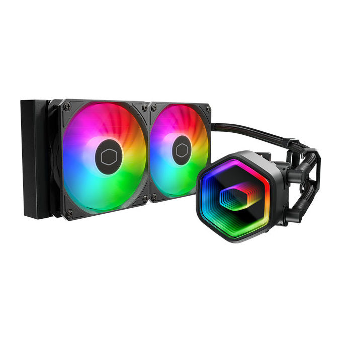 Cooler Master MLW-D24M-A18PA-R1 MasterLiquid 240 Core II Dissipatore a Liquido CPU ARGB 240mm 2x120mm PWM 1750 rpm 25 dB colore Nero