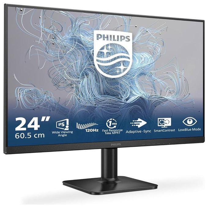 Philips 24E2N1110 Monitor PC 23.8'' IPS Full HD 1920x1080 120Hz 4ms LowBlue Flicker-free HDMI VGA VESA colore Nero