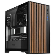 Itek ITGCAWO28B WOODY Case PC Gaming Tower ATX Pannello Legno Vetro Temperato 3 Ventole PWM 140mm USB Type-C colore Nero