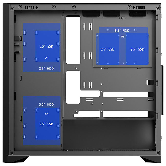 Itek ITGCAWO28B WOODY Case PC Gaming Tower ATX Pannello Legno Vetro Temperato 3 Ventole PWM 140mm USB Type-C colore Nero