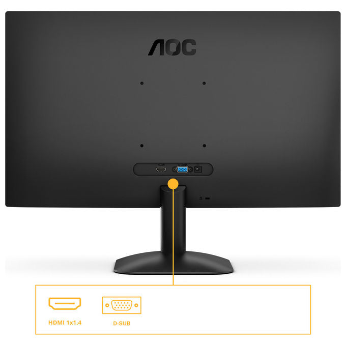 AOC 24B31H Monitor PC 23.8'' Full HD 1920x1080 IPS 120Hz Adaptive Sync Flicker Free Low Blue Light colore Nero