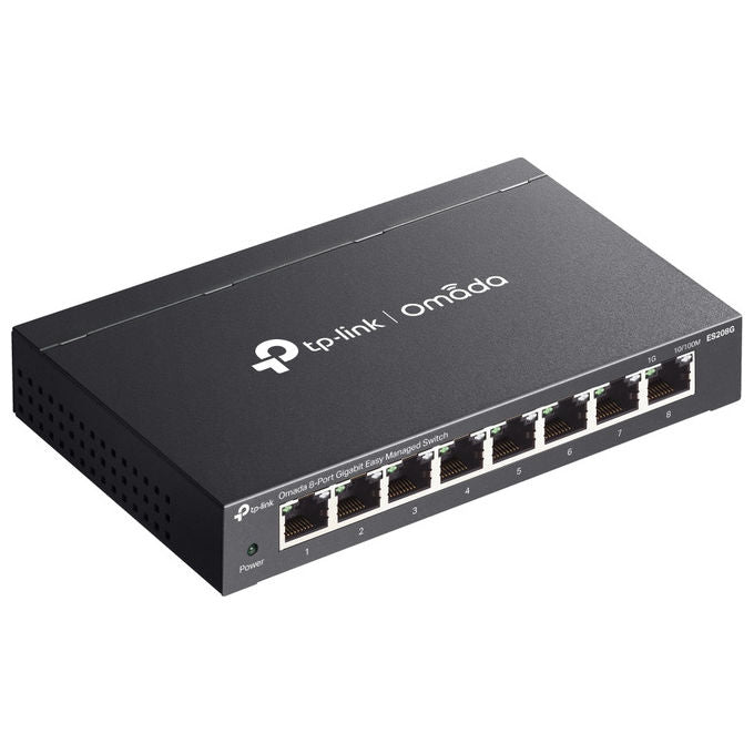 TP-Link ES208G Omada Switch di Rete Gestito L2 8 Porte Gigabit Ethernet 16 Gbps Cloud SDN colore Nero