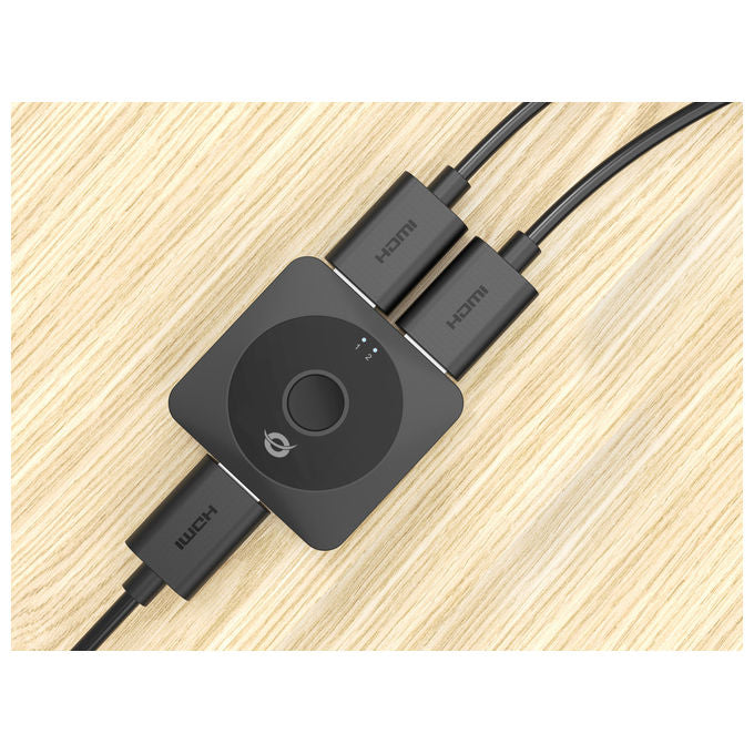 Conceptronic SELENE01B Switch HDMI 2.0 Bidirezionale 2 Porte 4K 60Hz Supporto DTS Dolby colore Nero