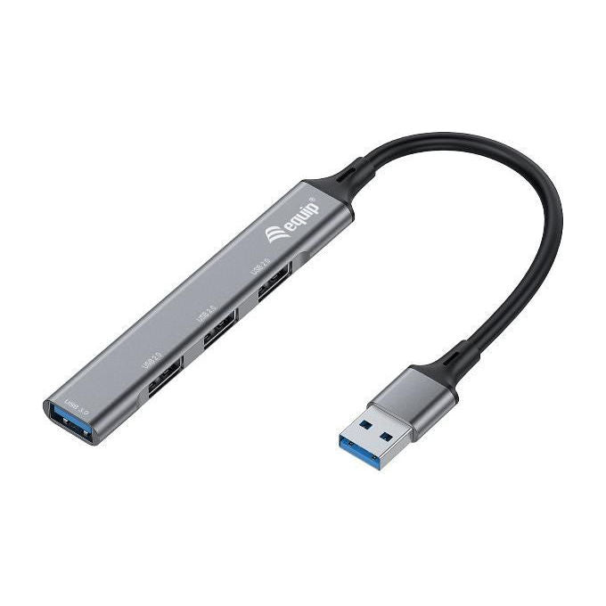 Equip 128960 Hub USB 4 Porte USB 3.2 Gen 1 USB 2.0 5 Gbps Plug and Play Alluminio colore Grigio