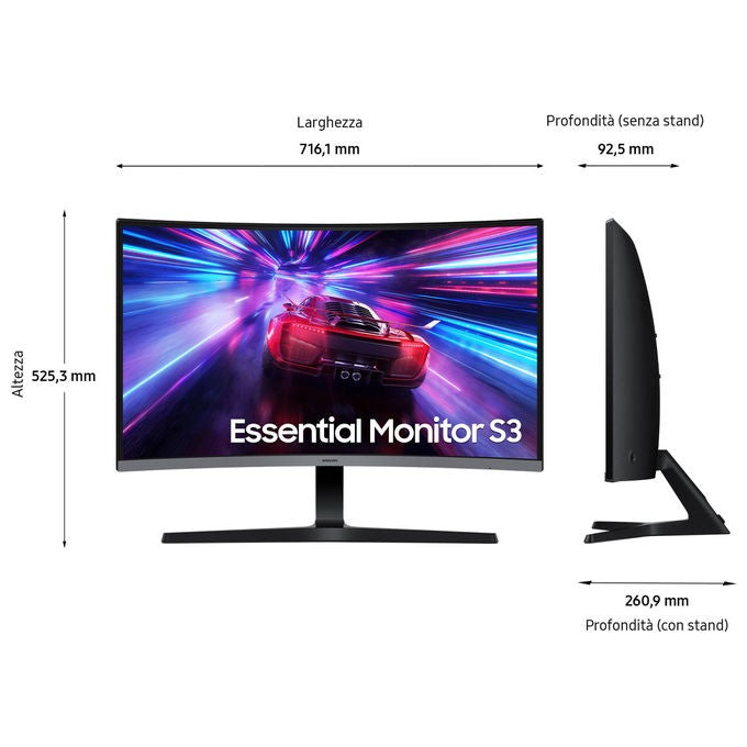 Samsung LS32D390GAUXEN S39GD Monitor Curvo 32'' Full HD 1920x1080 VA 100Hz 4ms colore Nero