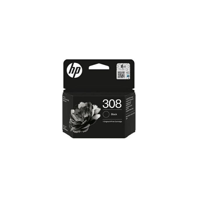 HP 7FP21UE 308 Cartuccia Inchiostro Originale Resa Standard Pigmentato 160 pagine per Envy 6100 6500 DeskJet 2900 4300 colore Nero