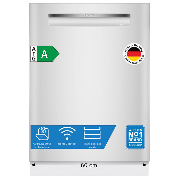[ComeNuovo] [ComeNuovo] Bosch SMP4ECW72S Serie 4 Lavastoviglie da incasso sottopiano 14 coperti Classe A 42 dB Wi-Fi Home Connect (82x60x57 cm) colore Bianco