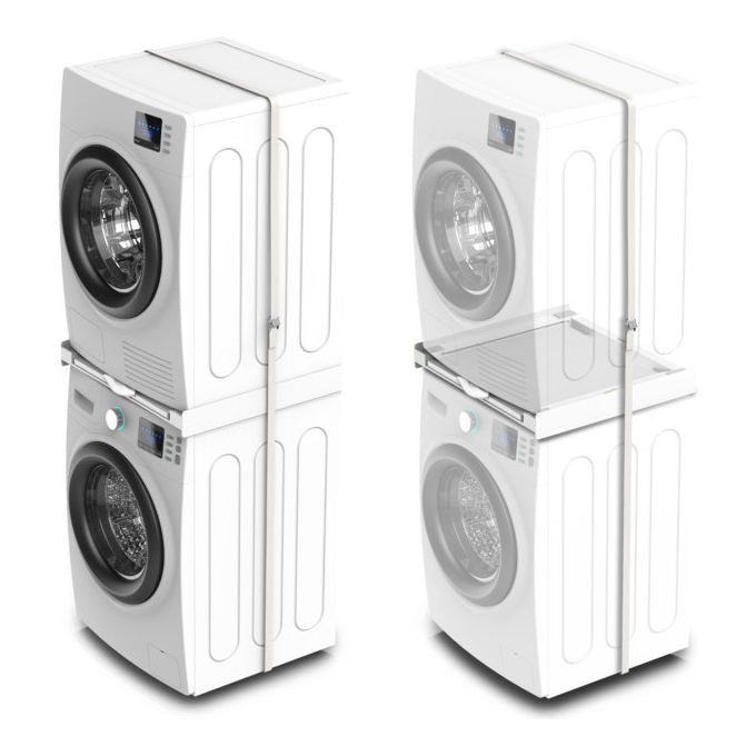 Meliconi 656129 Torre Green Kit Sovrapposizione Universale Lavatrice Asciugatrice Legno FSC 250 Kg colore Bianco